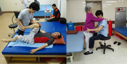 중추신경계발달치료
뇌졸중이나 척수손상으로 인한 중추신경계 손상과 근골격계 질환으로 근육의 협응장애와 마비로 나타나는 비정상적인 패턴을 최소화시키고 정상적인 패턴을 반복 연습하여 기능적이고 효과적인 패턴을 유지 및 개선해 나갈 수 있는 치료를 제공합니다.
전문적인 재활운동치료를 통해 마비된 근육을 강화시키거나, 전신 지구력을 향상시키고, 협응력을 개선시켜서 환자가 보다 효율적으로 움직이게 하고 일상생활에 적응할 수 있도록 도와줍니다.